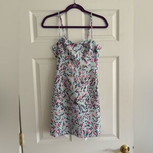 Floral Spaghetti-Strap Women’s Dress in Light Blue and Pink